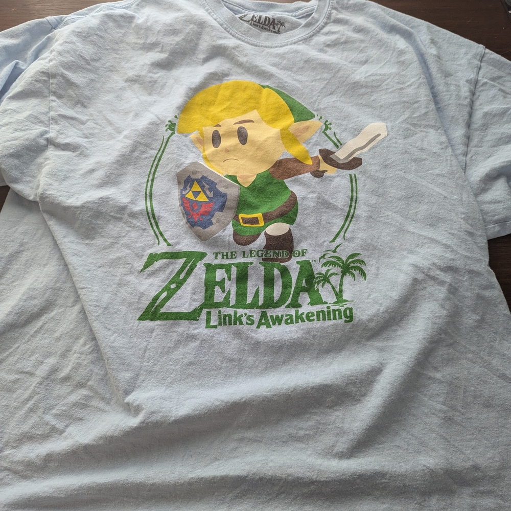 Nintendo Zelda Link's Awakening Light Blue Shirt XXL